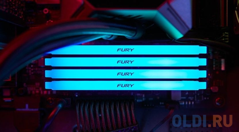 Память оперативная/ Kingston 128GB 3600MHz DDR4 CL18 DIMM (Kit of 4) FURY Beast RGB