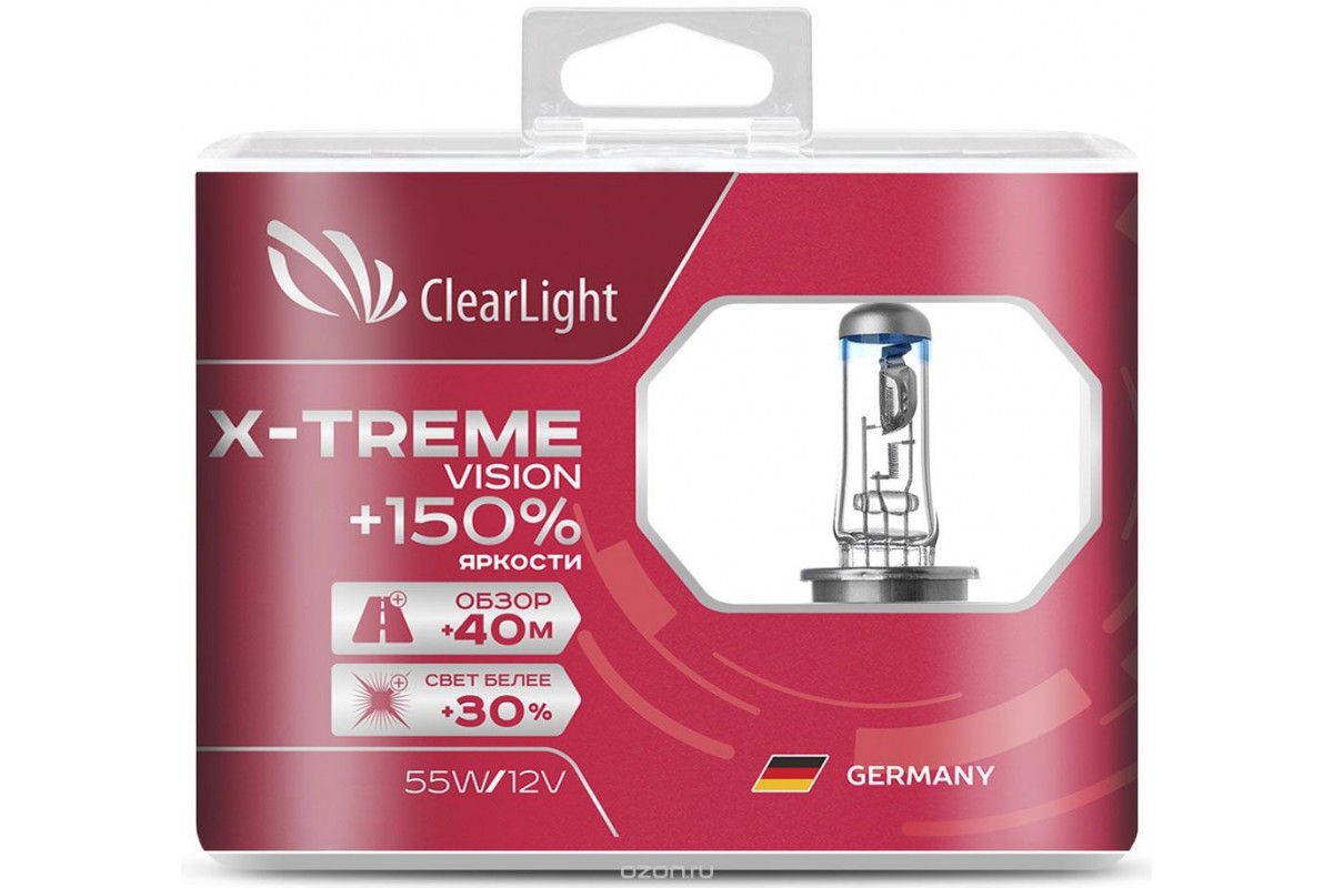 Лампа Clearlight H7 12V-55W X-treme Vision +150% Light (компл., 2 шт.)