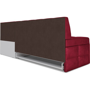 Кухонный диван Mebel Ars Атлантис правый угол (бархат красный STAR VELVET 3 DARK RED) 190х84х120 см