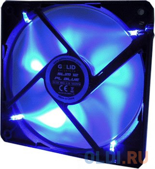 Вентилятор GELID Slim 12 PL Blue, 120x120x16 мм, 900-1600 об/мин, 12-25 дБА, PWM, синяя подсветка