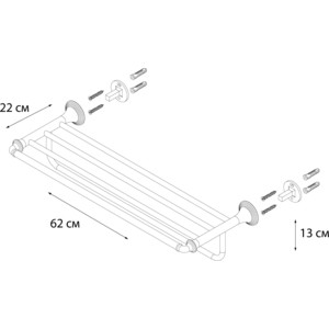 Полка для полотенец Fixsen Luksor 50 см (FX-71615B)