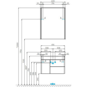 Тумба под раковину Акватон Беверли 65 белая (1A235301BV010)