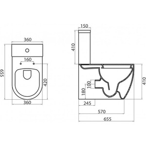 Унитаз-компакт безободковый BelBagno Marino тонкое сиденье микролифт (BB105CPR, BB105T, BB2031SC)