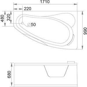 Акриловая ванна Gemy 170х100 с гидромассажем (G9046 II K R)