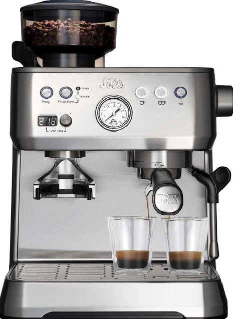Кофеварка полуавтоматическая Solis Solis Grind & Infuse Perfetta 1019 SCH Silver , 1.64 кВт, кофе зерновой, 2.6 л, Капучинатор, дисплей, серебристый (98036)