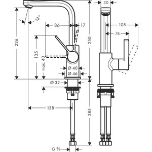 Комплект смесителей Hansgrohe Metris S с душевым гарнитуром, хром (31460000, 31161000, 26275000)