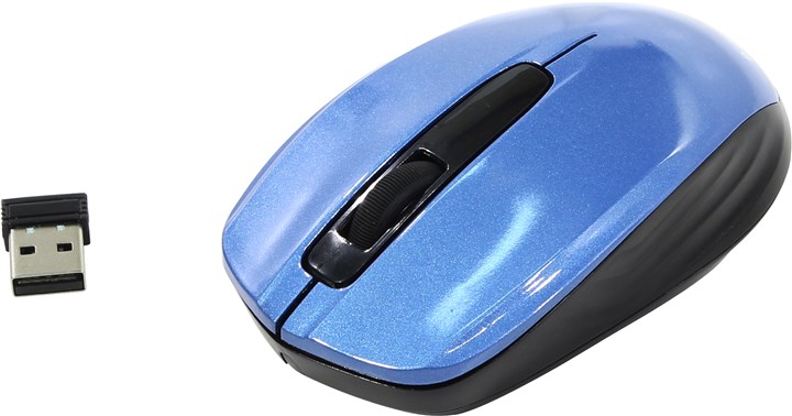 Мышь беспроводная Oklick 475MW Black-Blue USB, 1200dpi, оптическая светодиодная, USB, синий