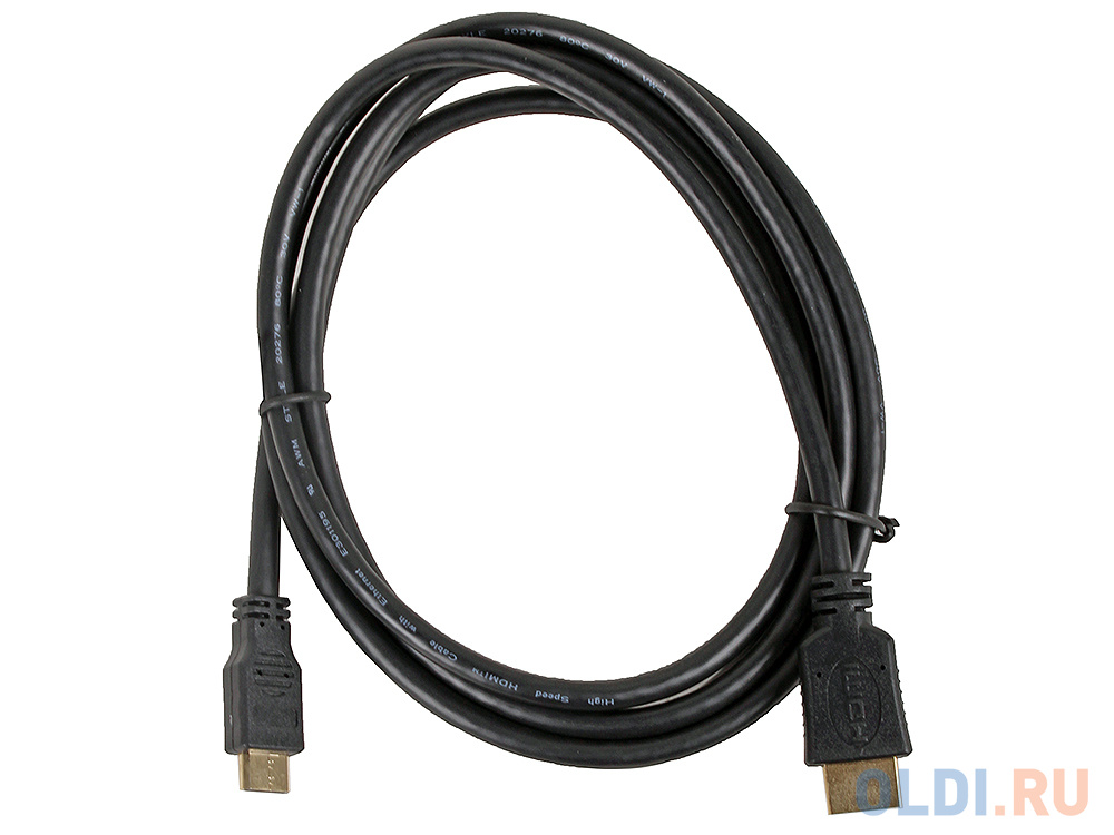 Кабель Gembird/Cablexpert HDMI-miniHDMI v1.4, 19M/19M, 1.8м, 3D, Ethernet, черный, позол.