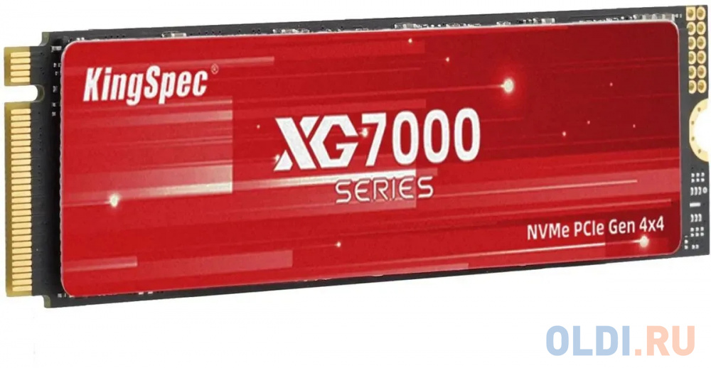 Твердотельный накопитель SSD M.2 KingSpec 512Gb XG7000 Series <XG7000-512> (PCI-E 4.0 x4, up to 7200/4400MBs, 3D TLC, 300TBW, NVMe 1.4, 22х80mm,