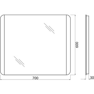 Зеркало BelBagno Spc-Cez 70х60 с подсветкой, кнопочный выключатель (SPC-CEZ-700-600-LED-BTN)