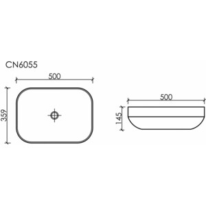 Раковина-чаша Ceramicanova Element 50х36 белая матовая (CN6055MW)