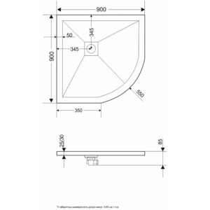 Душевой поддон Grossman Strong 90х90 графит (GR-S29090) в Москвe