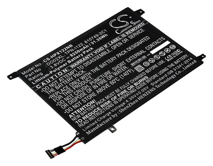 Аккумуляторная батарея CameronSino CS-HPX122NB для HP, 3.8V, 8250mAh, 31.4 Wh, черный в Москвe