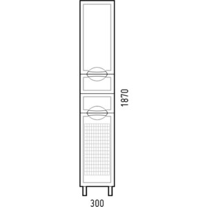 Пенал Corozo Монро 30х187 с корзиной, белый (SD-00000713) в Москвe