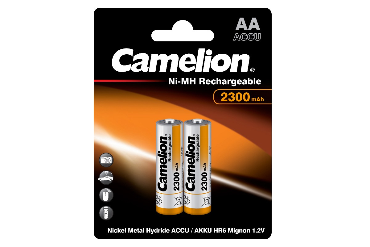 Аккумулятор Camelion NH-AA2300BP2, AA, 1.2V 2300mAh, 2шт