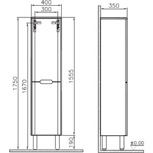 Пенал Vitra Sento с бельевой корзиной (60854)