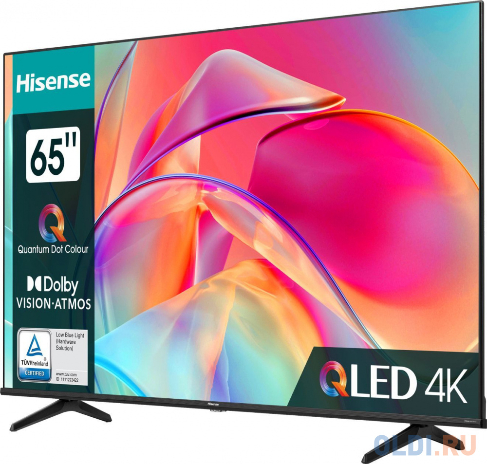 Телевизор QLED Hisense 65" 65E7KQ черный 4K Ultra HD 60Hz DVB-T DVB-T2 DVB-C DVB-S DVB-S2 WiFi Smart TV