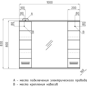 Зеркало-шкаф Style line Ирис 100 с подсветкой, белый (4650134470697)