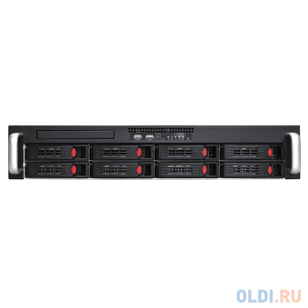 Exegate EX281289RUS Серверный корпус ExeGate Pro 2U550-HS08 <RM 19", высота 2U, глуб 550, БП 1U-500ADS, 8xHotSwap, USB>