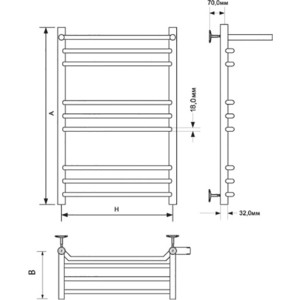 Полотенцесушитель водяной ZOX Трапеция ЛЦ 50x80 с полкой (4620031448471) в Москвe