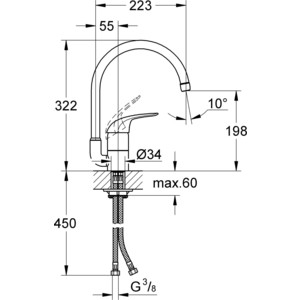 Кухонная мойка и смеситель Florentina Вега 500 Grohe Euroeco (22.320.D0500.302, 32752000)