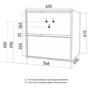 Тумба с раковиной Mixline Аврора 60 белая (4630099745207, 4640030868452) в Москвe