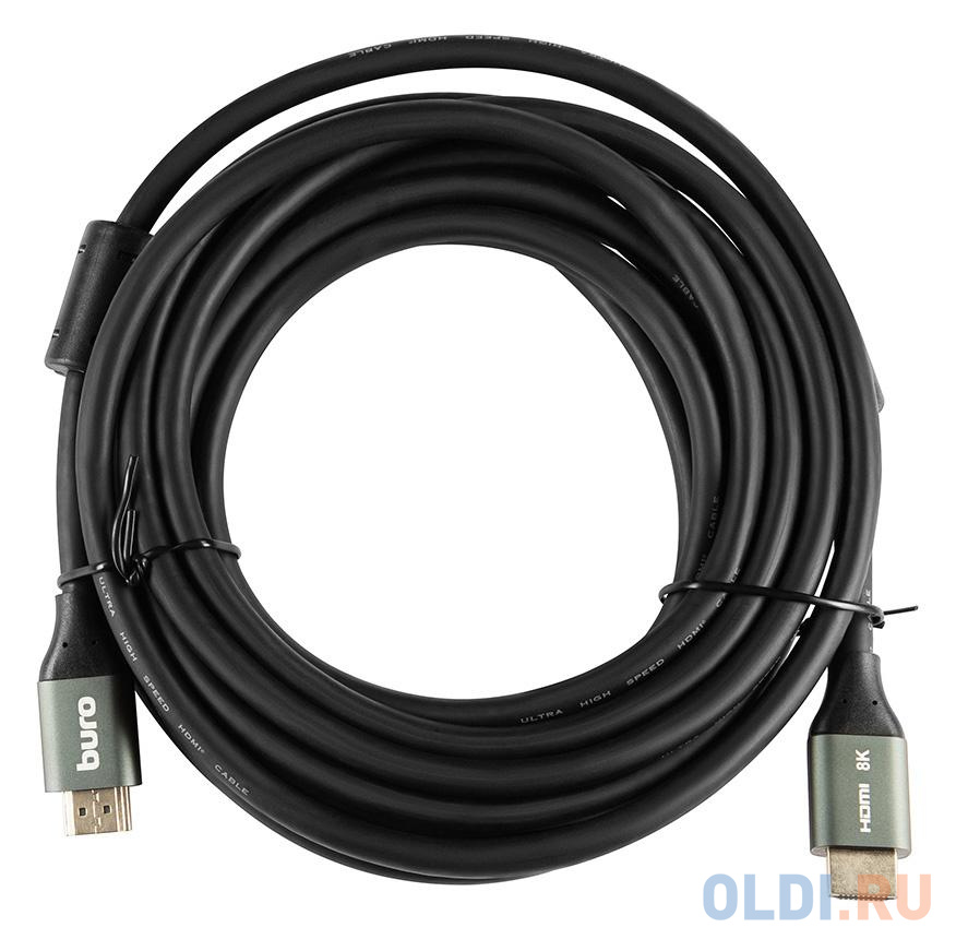 Кабель HDMI 5м Бюрократ BHP-HDMI-2.1-5G круглый черный в Москвe