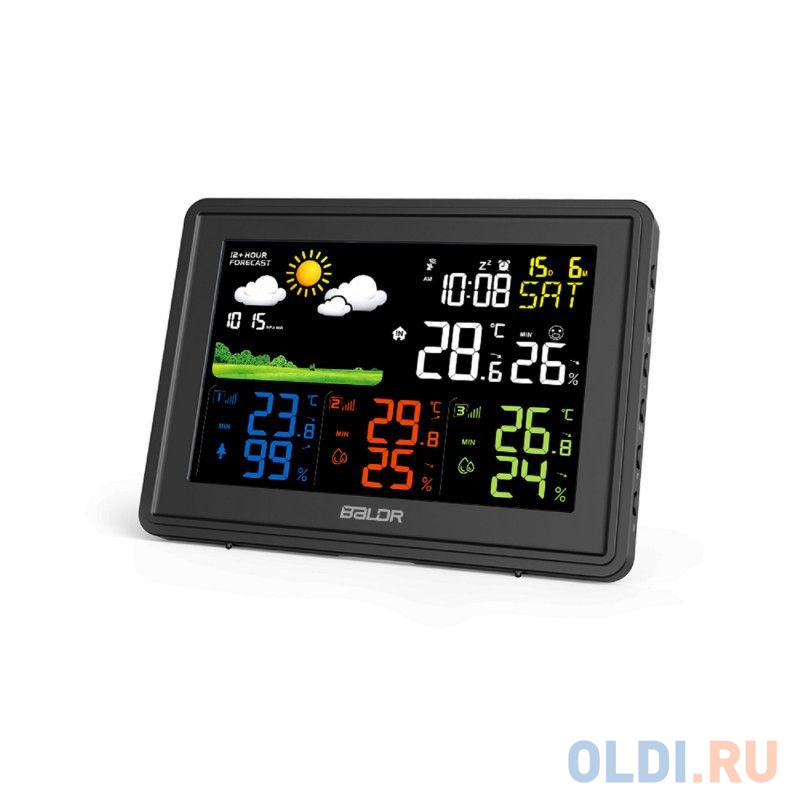 BALDR B0359WST4H4PR-BLACK Беспроводная Метеостанция с тремя внешними датчиками, черный в Москвe