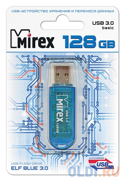 Флешка 128Gb Mirex 13600-FM3BE128 USB 3.0 синий