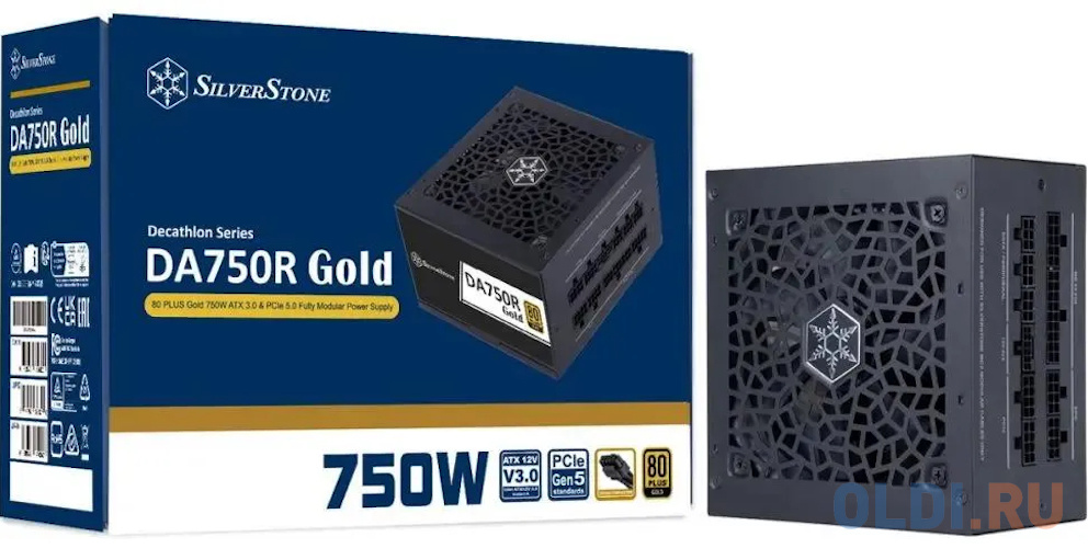 Блок питания Silverstone G54ADA075R0M220 80 PLUS Gold 750W ATX 3.0 &amp; PCIe 5.0 Fully Modular Power Supply