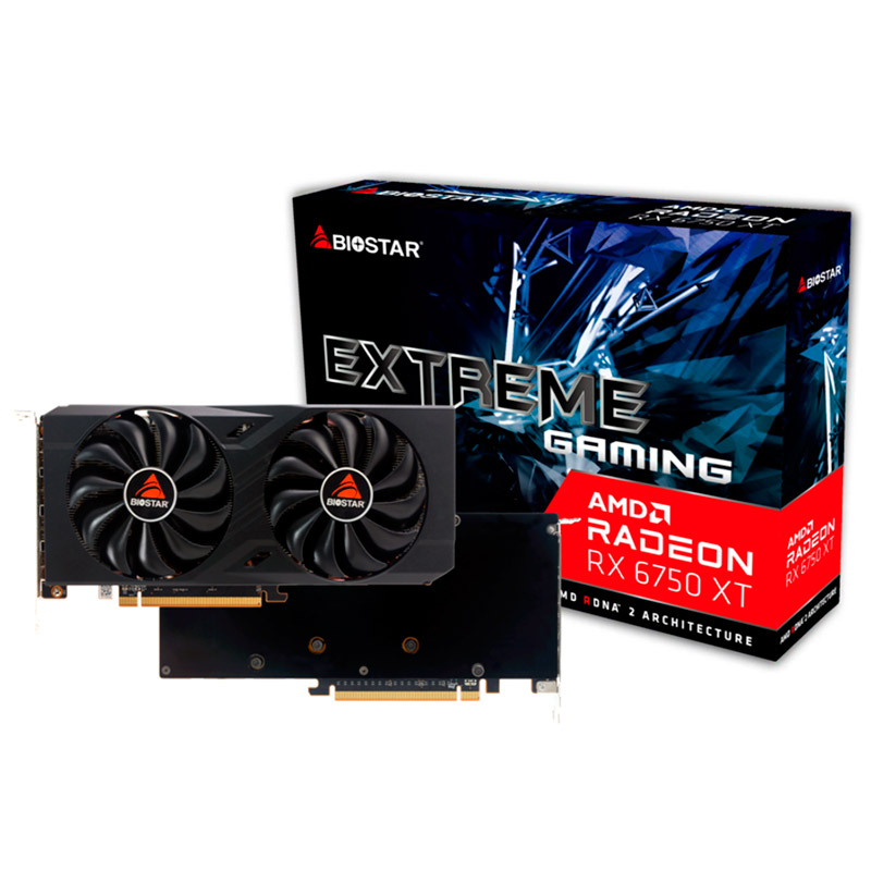 Видеокарта Biostar Radeon RX 6750 XT 12GB 2150MHz PCI-E 4.0 12288Mb 18000MHz 192-bit 3xDP HDMI VA6756TML9