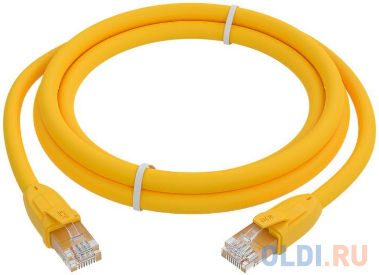 GCR Патч-корд прямой 2.0m UTP кат.6, желтый, 24 AWG, литой, ethernet high speed, RJ45, T568B, GCR-52371 в Москвe