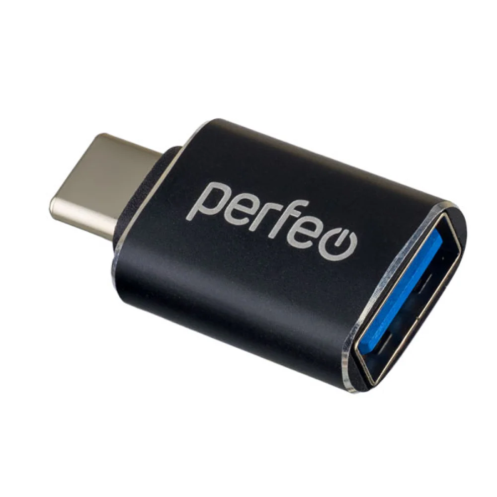 Переходник (адаптер) USB 3.0(Af)-USB 3.0 Type-C(m), OTG, черный PERFEO PF-VI-O009 Black (PF_C3006)