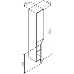 Пенал Am.Pm Gem 30х163 подвесной, правый, графит матовый (M90CHR0306GM)