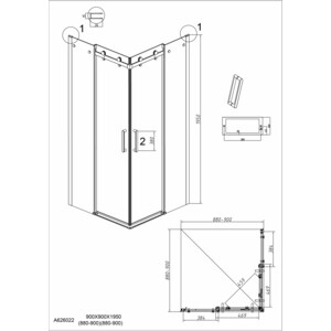 Душевой уголок Grossman Classic 90x90 тонированный, черный матовый (300.K33.04.9090.21.10)