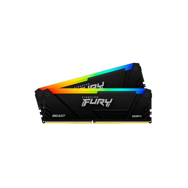 Модуль памяти Kingston FURY Beast Black RGB DDR4 DIMM 3200MHz PC-25600 CL16 - 16Gb Kit (2x8Gb) KF432C16BB2AK2/16