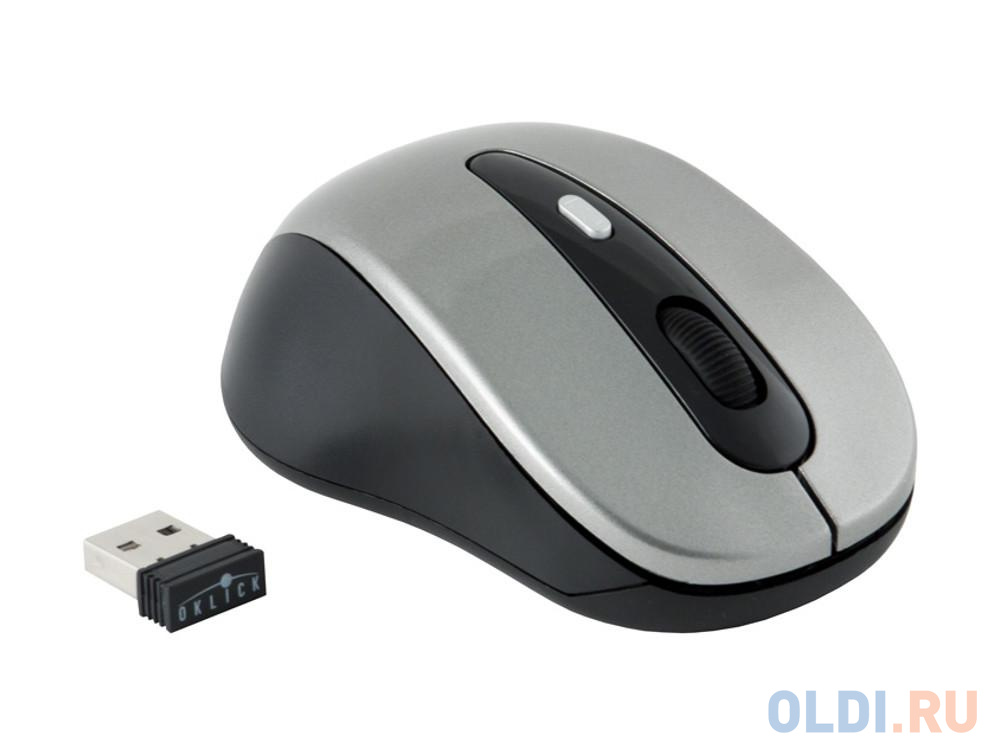 Мышь Oklick 435MW grey/black optical (1600dpi) cordless USB (3but)
