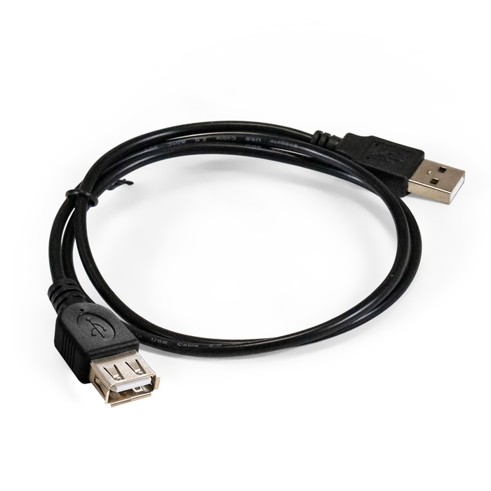 Кабель-удлинитель USB 2.0(Am)-USB 2.0(Af), 75 см, черный, Exegate EX-CC-USB2-AMAF-0.75 (EX294741RUS)