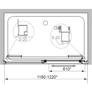 Душевая дверь Cezares Lux Soft BF-1 120x200 прозрачная, хром (LUX-SOFT-W-BF-1-120-C-Cr-IV)