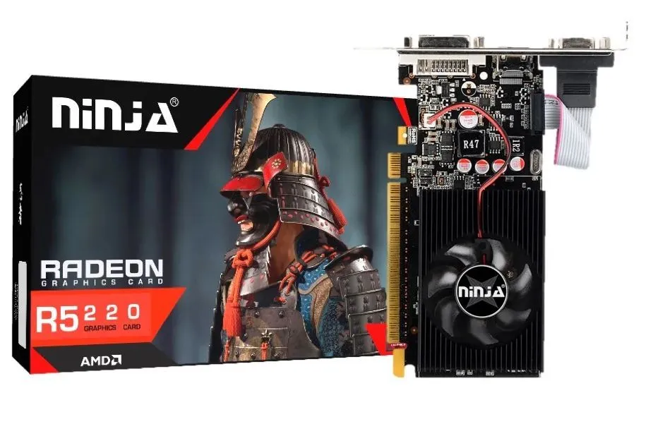 Видеокарта Ninja AMD Radeon R5 220 80SP, 1Gb DDR3, 64 бит, PCI-E, VGA, DVI, HDMI, Retail (AFR522013F)