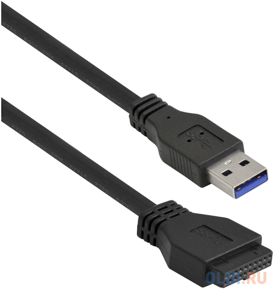 Планка USB на переднюю панель ExeGate U3H-625, 3,5", 4*USB3.0, черная, металл, подсоединение к мат. плате в Москвe