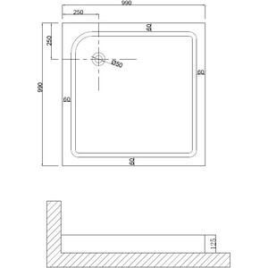 Душевой уголок Niagara Nova 100x100 с поддоном, прозрачный, хром (NG-6602-08, 1001001Q)