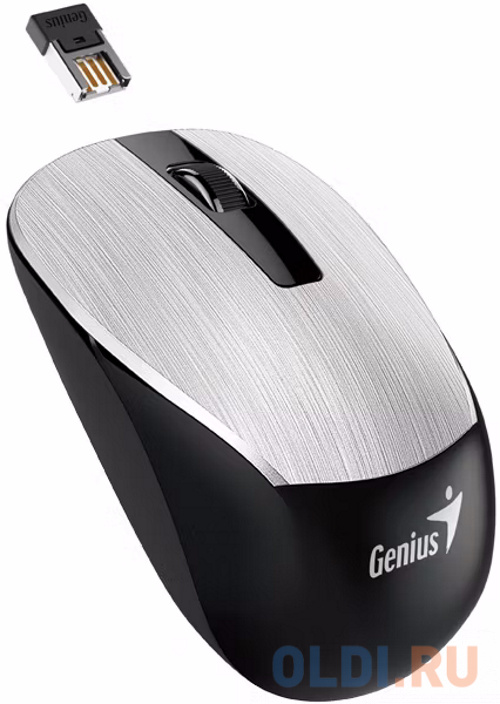 Мышь беспроводная Genius NX-7015, SmartGenius: 800, 1200, 1600 DPI, микроприемник USB, 3 кнопки, для правой/левой руки. Сенсор Blue Eye. Частота 2.4 G