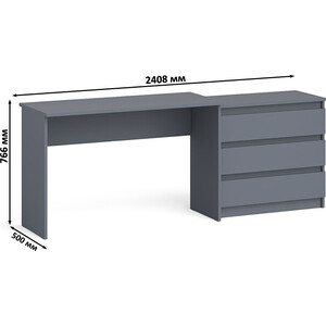 Комплект СВК Мори Стол письменный МСП1200.1 + Комод МК800.1, цвет графит в Москвe