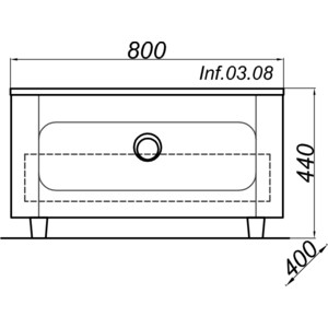 Тумба Aqwella Инфинити 80x40 белая (Inf.03.08)