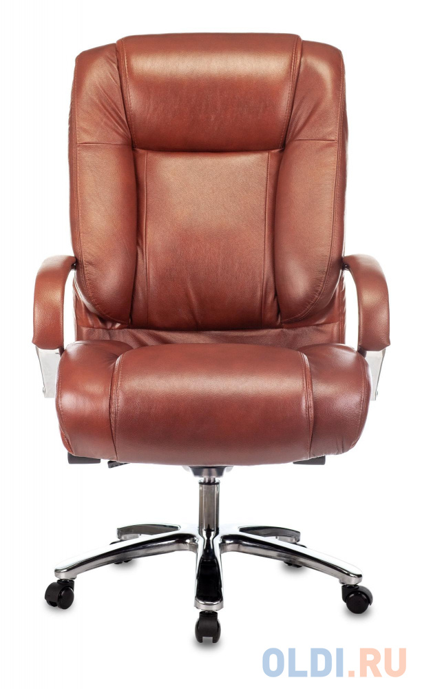 Кресло руководителя Бюрократ T-9925SL светло-коричневый Leather Eichel кожа крестовина металл хром