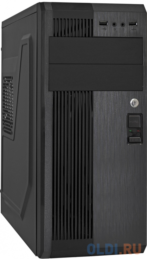 Корпус Miditower ExeGate UN-605B-UN600 (ATX, БП UN600 с вент. 12см, 2*USB, аудио, блокировка, черный)