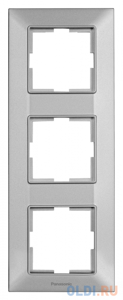 Рамка Panasonic Arkedia Slim WNTF08132SL-RU 3x вертикальный монтаж пластик серебро (упак.:1шт)