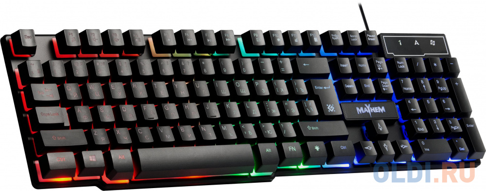 Клавиатура игровая  Mayhem GK-360DL RU, RGB подсветка, 19 Anti-Ghost, USB, DEFENDER в Москвe