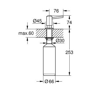 Дозатор для моющих средств Grohe Contemporary, хром (40536000)